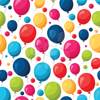 Celebration festive seamless pattern with colorful balloons.