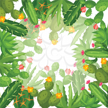 Cactuses and plants abstract natural background design.