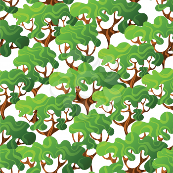 Seamless pattern with abstract stylized trees. Natural illustration.