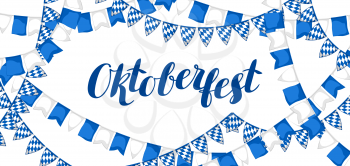 Garland with flags. Oktoberfest beer festival. Banner or poster for feast.