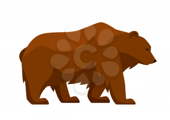 Stylized illustration of bear. Woodland forest animal on white background.