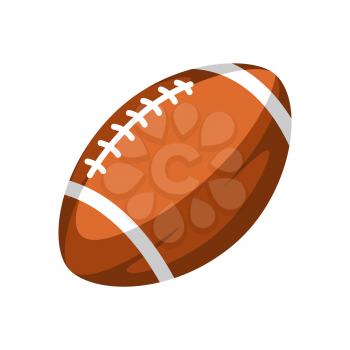 Brown rugby ball. Stylized sport equipment illustration.