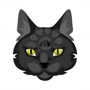 Icon of cat head. Illustration solated on white background.