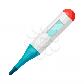 Thermometer icon in flat style. Medical illustration isolated on white background.