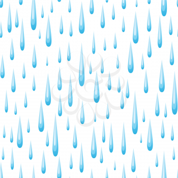 Seamless pattern with raindrops. Cartoon illustration of rain.
