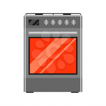 Icon of gas stove. Home appliance flat illustration.
