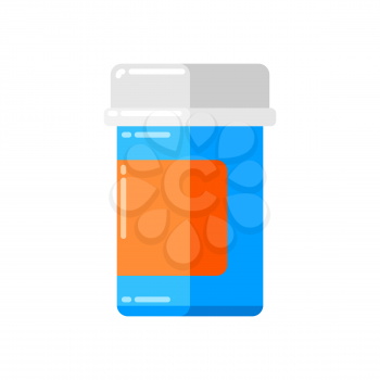 Can of pills icon in flat style. Medical illustration isolated on white background.