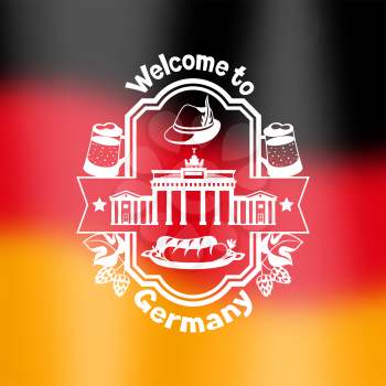 German background design. Germany national traditional symbols and objects.