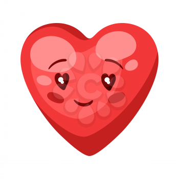Illustration of cute heart. Celebrating Valentine Day. Symbol of lovers.