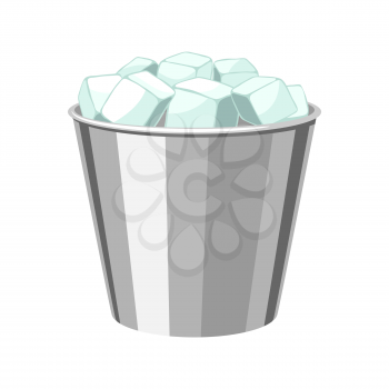 Ice bucket for cooling bottles. Alcohol bar equipment illustration.