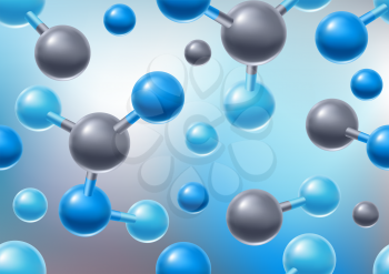 Background with abstract molecules or atoms. Science or medical molecular structure.