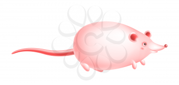 Cute happy cartoon rat character. Gradient mesh illustration.