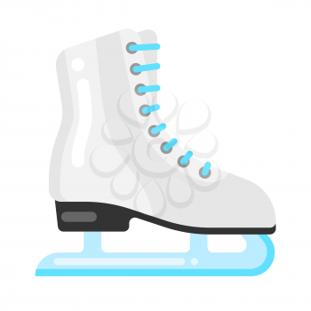Icon of figure skating skate in flat style. Stylized sport equipment illustration.