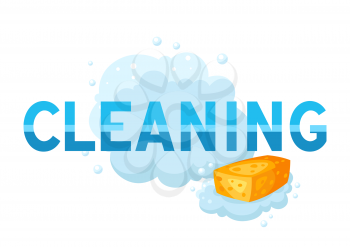 Housekeeping cleaning background. Illustration for service, design and advertising.
