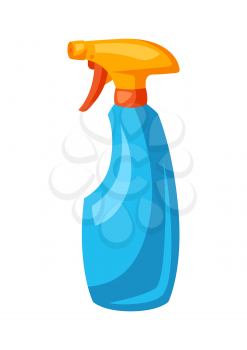 Illustration of spray bottle. Housekeeping cleaning item for service, design and advertising.