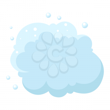 Illustration of cloud of foam or dust. Housekeeping cleaning item for service, design and advertising.