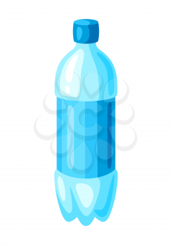Illustration of water bottle. Healthy eating or sport cartoon icon.