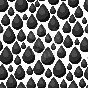 Seamless pattern with oil black drops. Industrial and business illustration.
