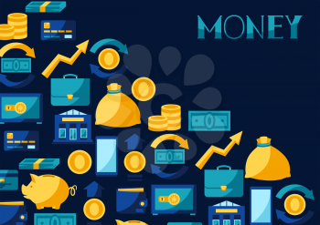 Banking background with money icons. Business illustration with finance items.