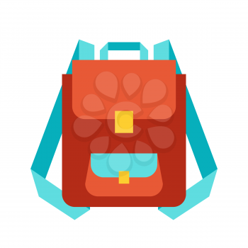 Stylized illustration of backpack. School or educational item.