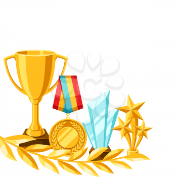 Awards and trophy illustration. Reward background for sports or corporate competitions.