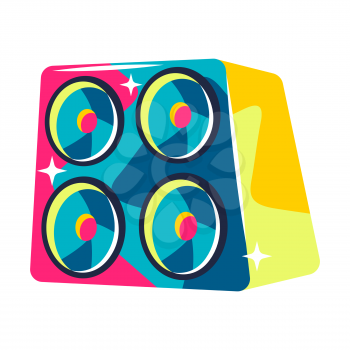 Illustration of musical audio speaker. Music party or rock concert creative image.