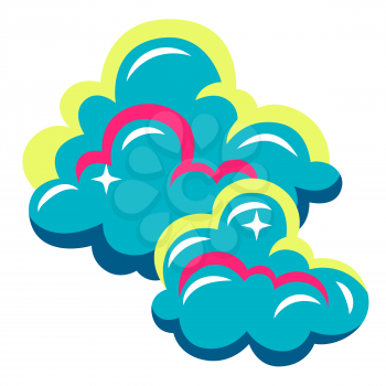 Illustration of abstract stylized clouds or smoke. Decorative element for design.