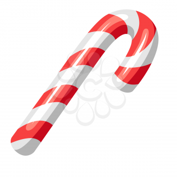 Illustration of striped candy. Merry Christmas or Happy New Year decoration.