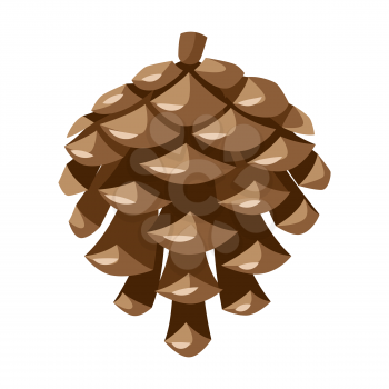 Illustration of pine cone. Merry Christmas or Happy New Year decoration.