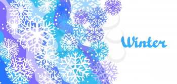 Winter background with snowflakes. Christmas or New Year illustration.