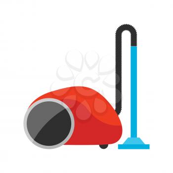 Stylized illustration of vacuum cleaner. Home appliance or household item for advertising and shopping.