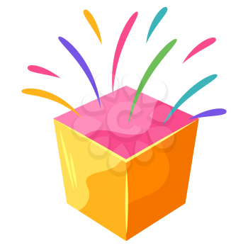 Box with splashes. Image for decoration and design.