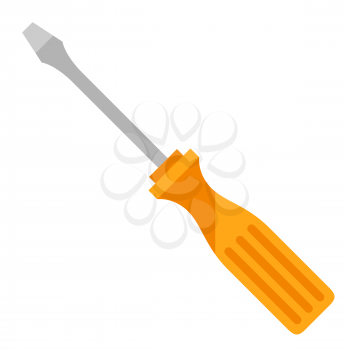 Illustration of screwdriver. Tool for repair and construction.
