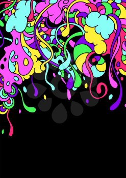 Background with slime and tentacles. Urban colorful abstract cartoon illustration.