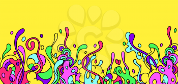 Background with slime and tentacles. Urban colorful abstract cartoon illustration.