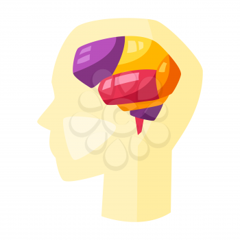 Illustration of human brain. Stylized conceptual image.