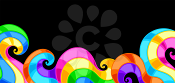 Background with abstract colored swirls. Colorful shiny bright curls.