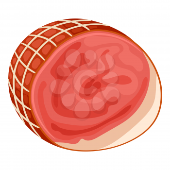 Illustration of ham. Adversting icon or image for butcher shops and industries.