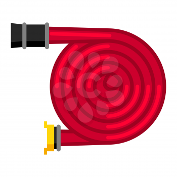 Illustration of fire hose. Firefighting item. Adversting icon or image for industry and business.