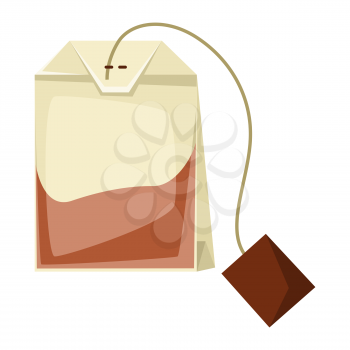Illustration of tea bag. Food adversting icon or image for industry and business.