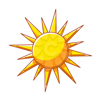 Illustration of sun. Ecology icon or image for environment protection.
