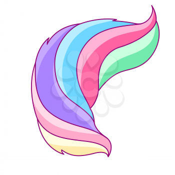 Illustration of abstract colored swirl. Colorful shiny bright curls.