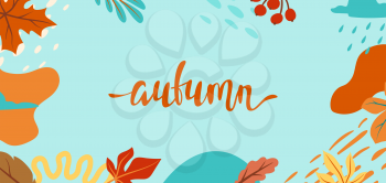 Floral background with autumn foliage. Illustration of falling abstract leaves.