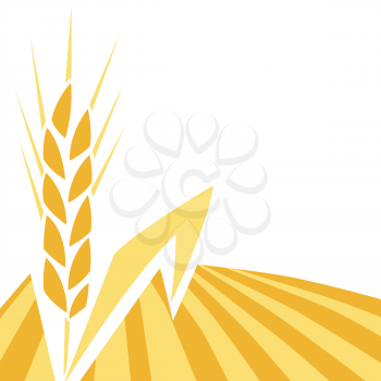 Background with wheat. Agricultural image of natural golden ear of barley or rye.
