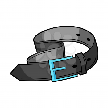 Illustration of black belt. Teenage creative image accessory. Youth subculture symbol in cartoon style.