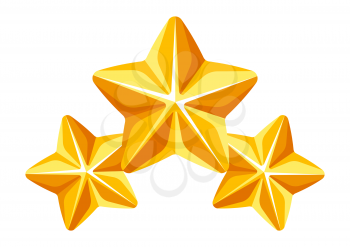 Gold prize stars icon. Illustration of award for sports or corporate competitions.