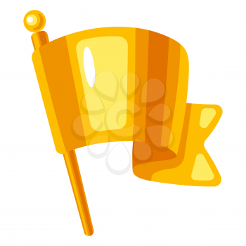 Gold flag icon. Illustration of award for sports or corporate competitions.