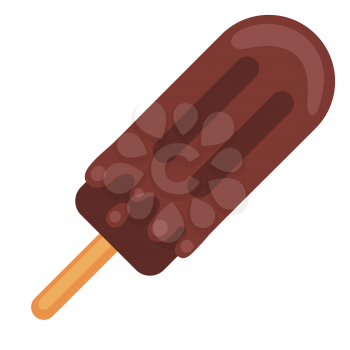 Illustration of popsicle. Food item for bars, restaurants and shops. Icon or promotional image.