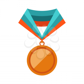Illustration of gold medal. Award or trophy for sports or corporate competitions.