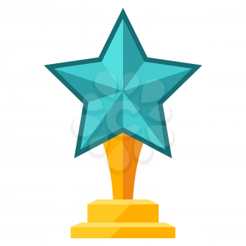 Illustration of prize with star. Award or trophy for sports or corporate competitions.